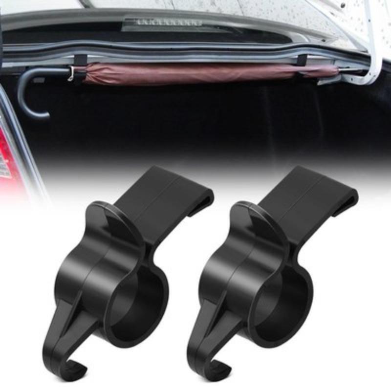 2pcs Car Trunk Umbrella Hooks Durable Plastic Adjustable Clamp-On Organizer for Umbrellas Car Interior Storage Accessories, Umbrella Holder