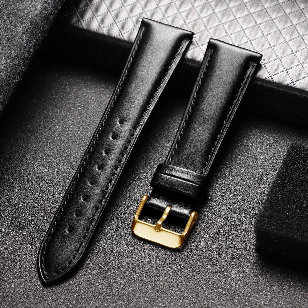 Genuine Calfskin Leather Watch Strap Pin Buckle Quick Release Business Watchband 12mm 14mm 16mm 18mm 20mm 22mm Wristwatch Band