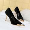 Fashion Women Fashion Comfort Suede High Heels Green Burgundy Pumps Metal Cap Pointed Toe Velvet Evening Party Office Single Shoes
