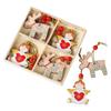 12x Christmas Tree Pendants Christmas Tree Hanging Decorations Home Decor Tags Wood Slices for Home Wedding Indoor Fireplace