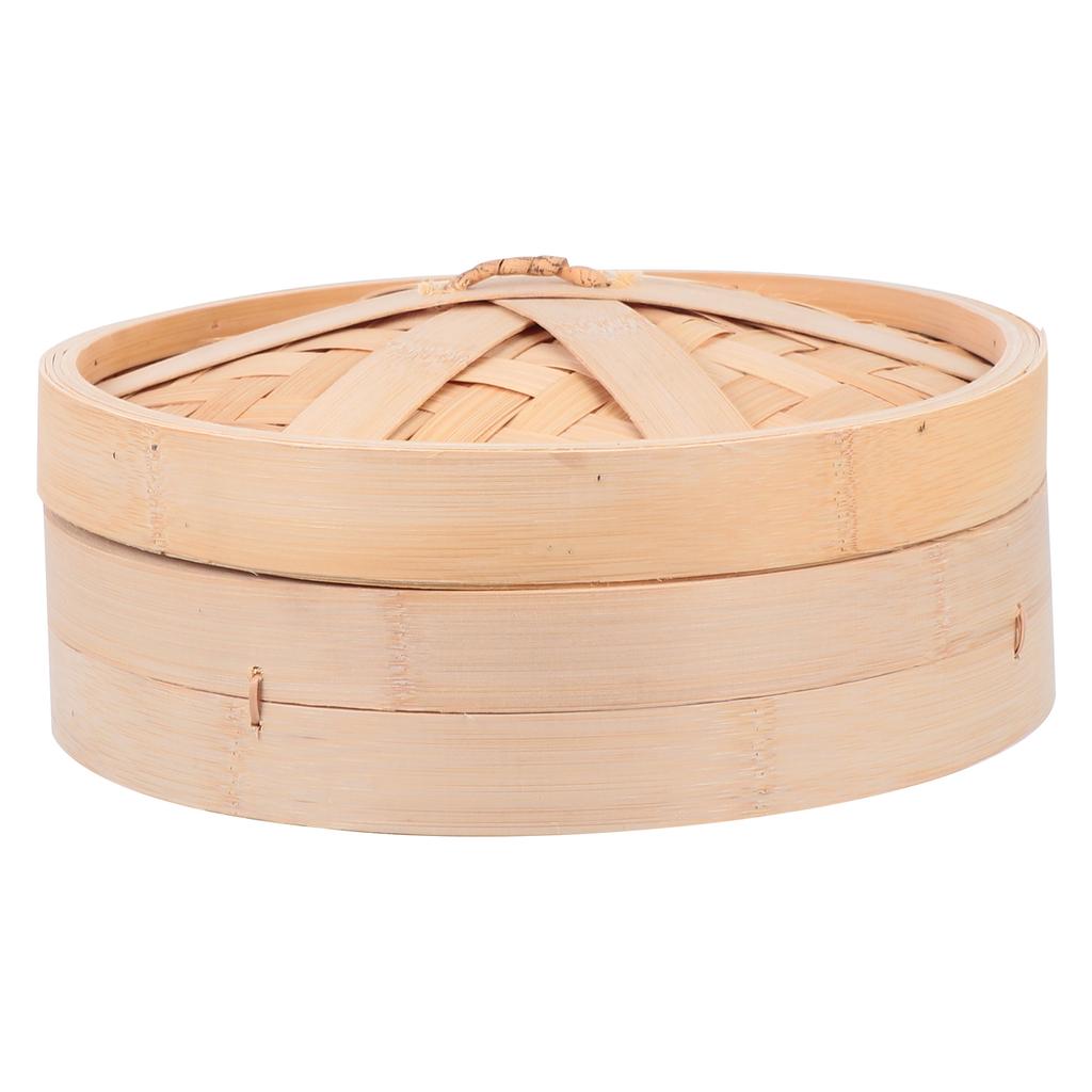 Parowar wielokrotnego użytku bambusowy kosz Dim Sum Pot metalowy warzywny jedzenie z pokrywką wielofunkcyjny