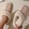 Crestar Fur Plush Women Slippers Indoor Warm Thick Soles Fluffy Female House Slippers Winter Fashion Non-slip Fuzzy Cotton Shoes
