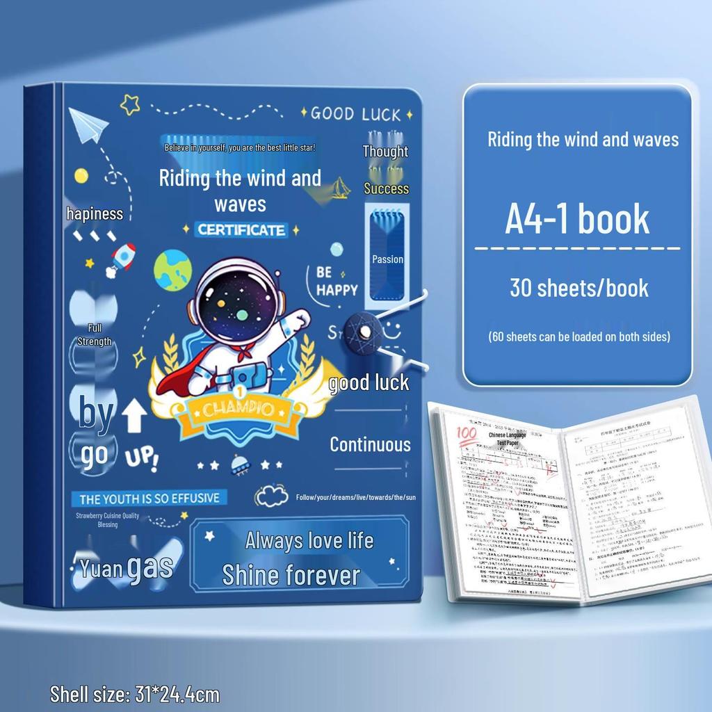 A4 Multi-Layer Transparent Document Folder with Loose-Leaf Inserts for Students