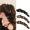 2Pcs Women Acrylic Retro Twisted Banana Hair Clips Soft Edge Ponytail Holders for Sensitive Scalp Daily Wear Hairstyling Accessory