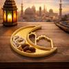 Moon Shaped Moon Food Serving Tray Elegant Eid Candy Dish Ramadan Festival Art Tray  Home Decor