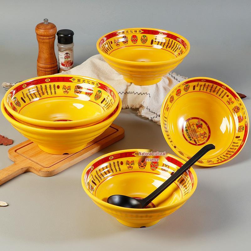 Melamine Ramen Bowl: Porcelain-Like, Large Mala Tang Soup & Noodles Bowl for Wontons & Luosifen