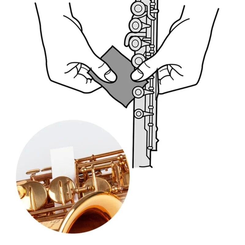 100pcs Woodwind Mouthpiece Pad AntiSticky Button Drying Absorbent Cleaner Paper