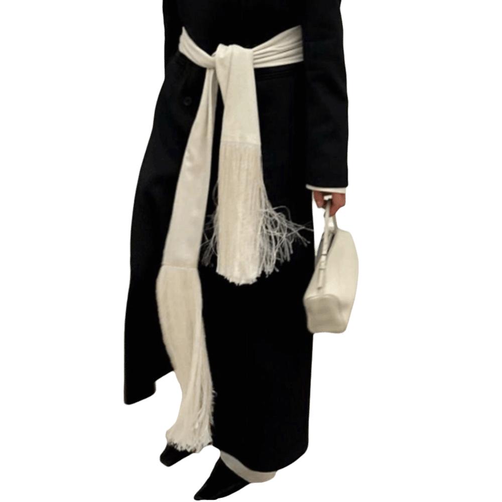 New Fringed Edge Tassel Scarf Breathable Soft Fringed Shawl Y2K Streetwear Women's Accessory Waist Scarf Jeans Decoration