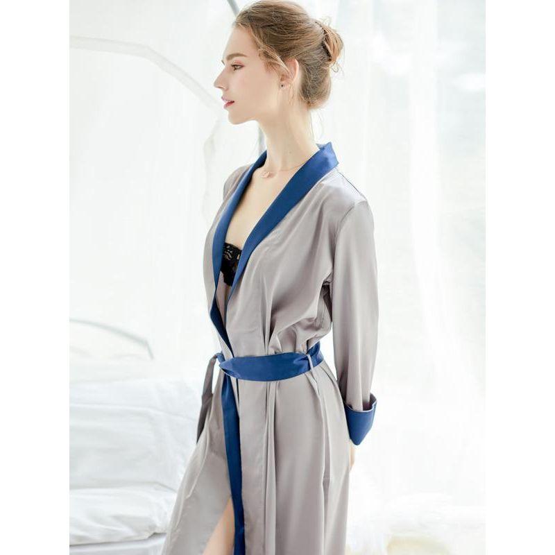 Silk Men's and Women's for Couple Long Pajamas Women's Spring & Fall Nightgown Bathrobe Ice Silk Wedding Bridal Gown Wedding Wedding