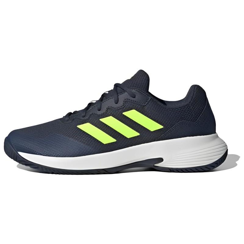 New Adidas GameCourt 2.0 Shadow Navy Lucid Lemon IE0854