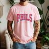 New Summer 100 Cotton Phils Baseball Graphic Oversized Tee Phils Baseball Retro Sporty Style Themed Short Sleeve