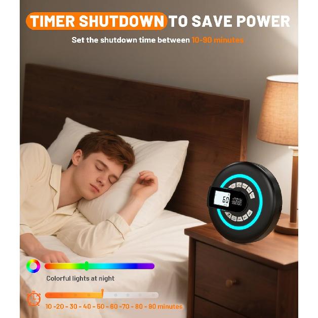 Portable CD Player with Speaker Bluetooth Disman, FM Transmitter, Anti-Skip Protection, Headphones, AUX/USB Supported, LCD Display RGB Light