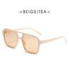 "Trendy Retro Double Beam Ocean Lens Sunglasses with Large Frame"
