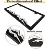 BGGTMO Mountain License Plate Frames- White On Black Mountain Raised, Plastic Black Car Tag Holder Bracket With Screws Caps, 2 Packs 2 Hole With