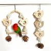 Wooden Parrot Swing Bird Swing with Perch Budgies Play And Chew Toy Bird Cage Toy for Conures Cockatoos Finches Cockatiels