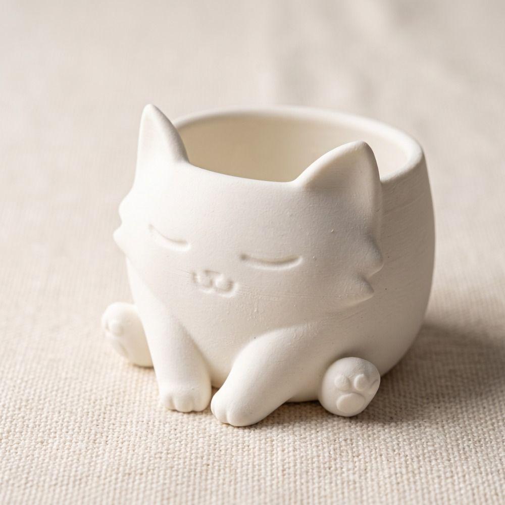 Ornaments Cat Shaped Flower Pot Lovely Mini Flowerpot Creative Succulent Flower Pot Table