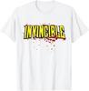 Invincible Blood Splatter Title Logo White T-Shirt