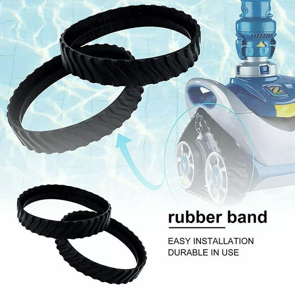 2pcs Tracks Tyres Swimming Pool Cleaner Wheel Replace Equipment For Zodiac MX8 MX6 Baracuda R0526100 Cleaning Robot Black
