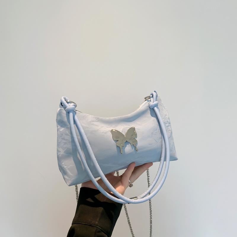 

Жіноча сумка під пахвами 2024 року, нова модна текстура, жіночий нішевий дизайн, інтернет-звезда, сумка на ланцюжку через плече синій