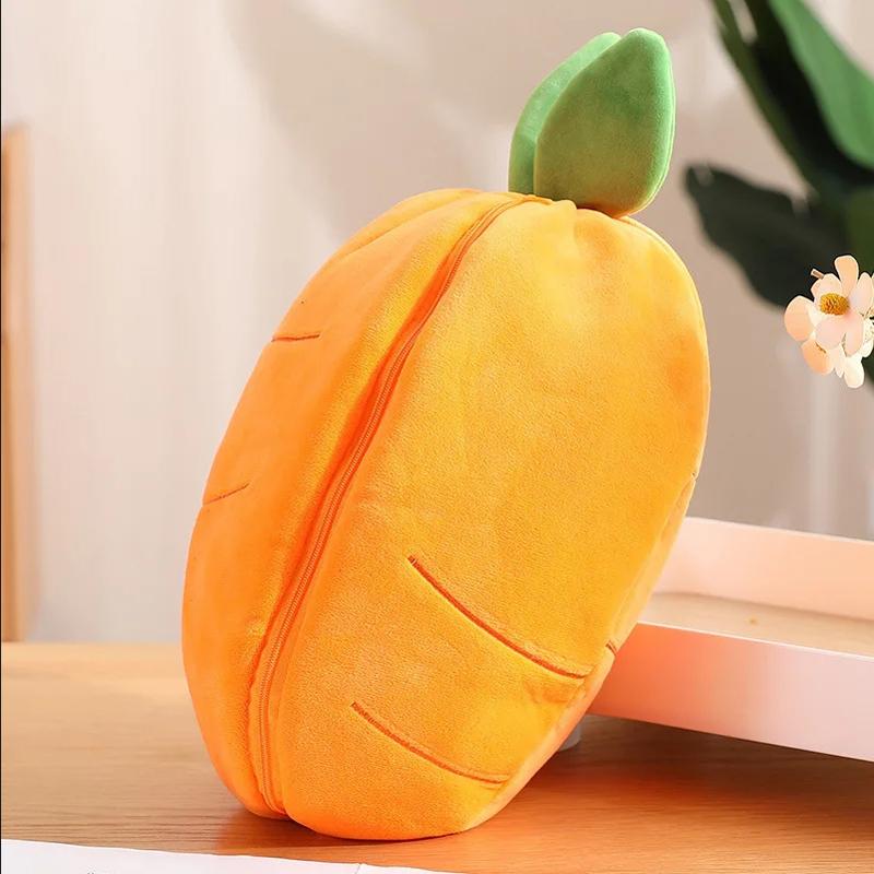 25cm Cosplay Strawberry Carrot Rabbit Plush Toy Stuffed Creative Bag Fruit Transform Baby Cuddly Bunny Plushie Doll For Kid into Fluffy Huggable