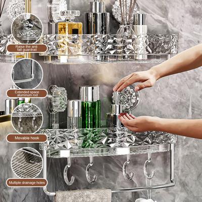 Suction Cup Corner Wall Shelf Storage Rack Strong Load-bearing Large Capacity Easy To Install Heavy-Duty