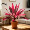 Vibrant Artificial Ferns Large Realistic Fern Dragon's Blood Tree Plants with Pink/Purple Leaves Outdoor Fake UV Resistant for Garden Patio