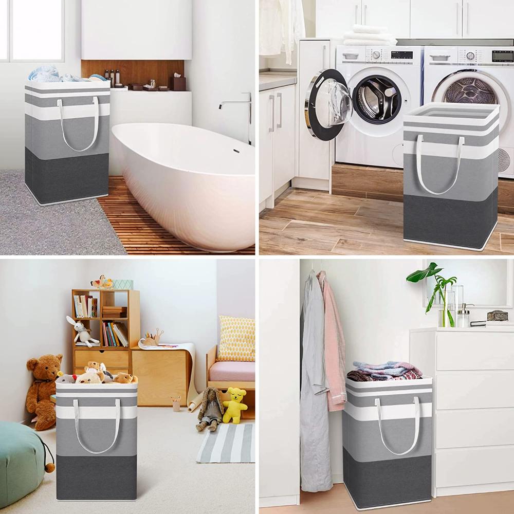 1-piece Large Laundry Basket, Waterproof, Freestanding Laundry Basket, Foldable Tall Clothes Basket with Extended Handle, Suitable