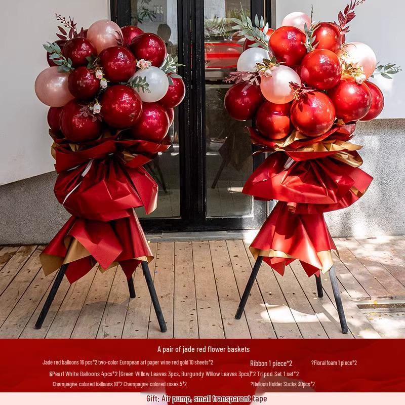 National Day Decorative Balloon Column & Flower Basket for Event Atmosphere