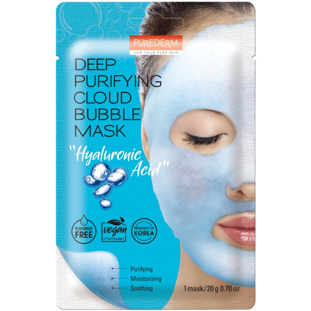 PUREDERM Korean, Vegan Bubbling Face Mask with Hyaluronic Acid, 20g