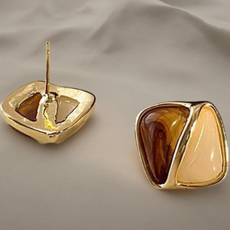 

Women s Simple Two-Tone Gold Stud Bling Design ONECOLOR