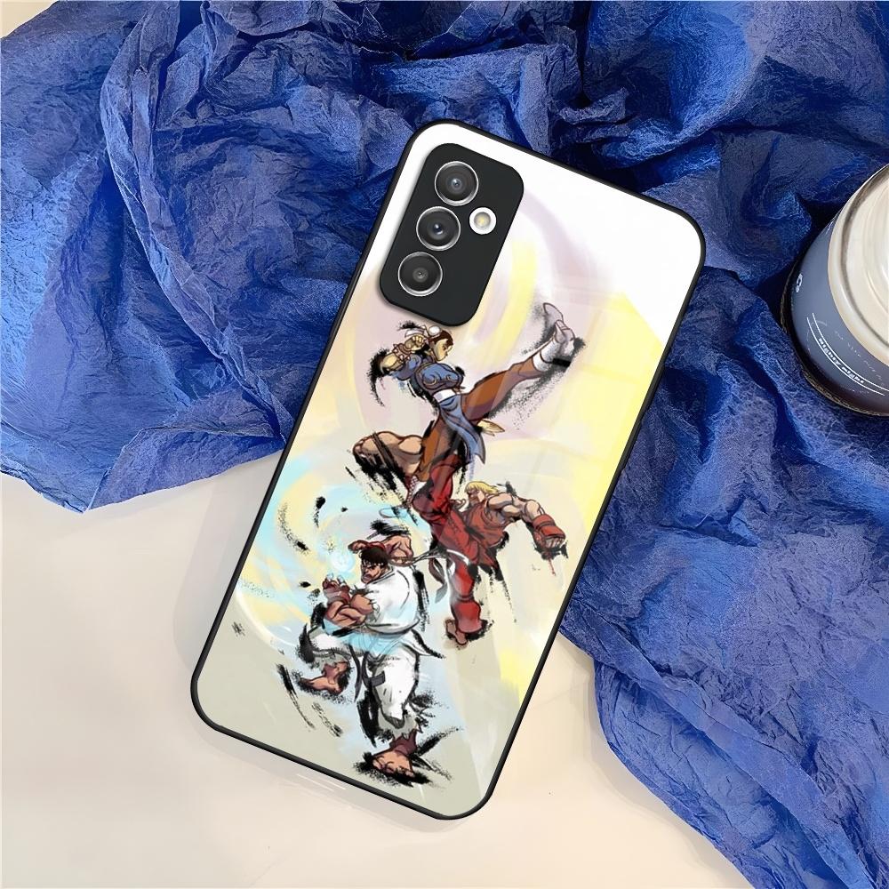 Game S-Street F-Fighter Phone Case for Samsung S25 S24 S30 S21 S23 S20 S22 Fe S10 E S9 Note 20 Pro Ultra Plus glass Cover