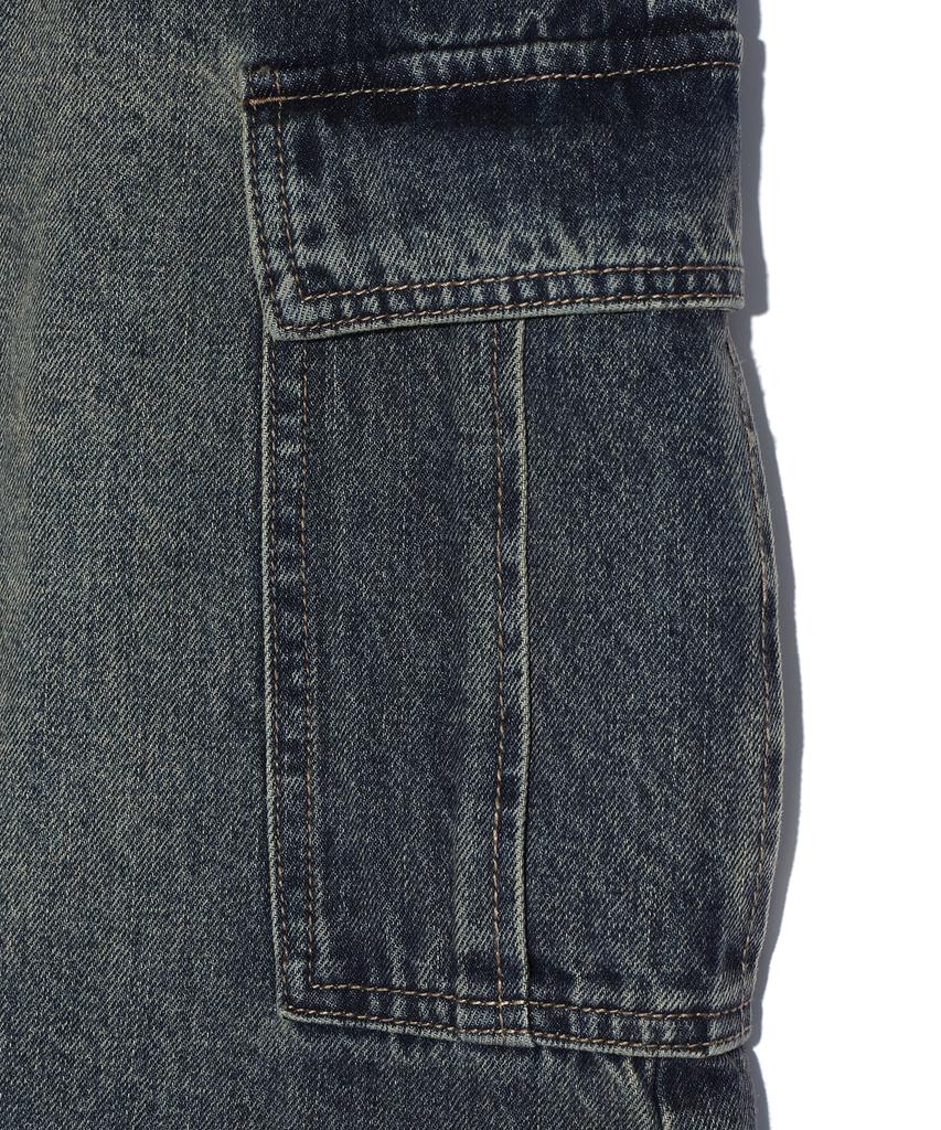 DISTN9NE Cut Cargo Long Denim Skirt Dark Indigo (Lp3Kf696-064)