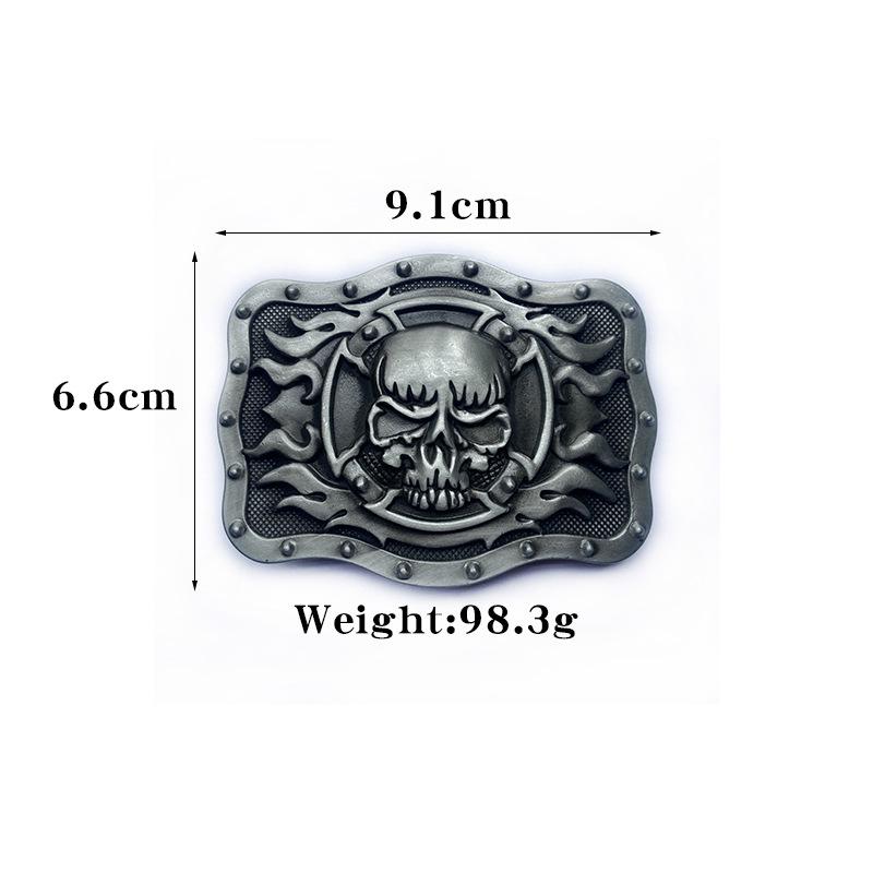 Black Skull Letter Smooth Belt Buckle - Fashionable European & American Style