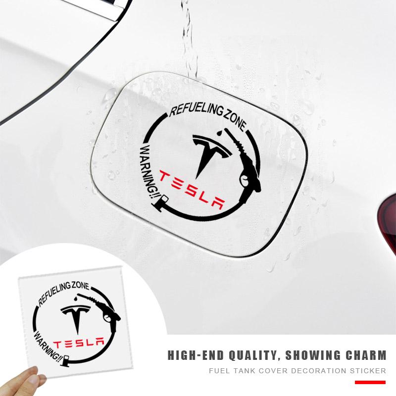 Car Badge Vinyl Reflective Fuel Tank Cap Stickers Decal Accessories For Tesla Model 3 Model S Model X Y Roadster Performance