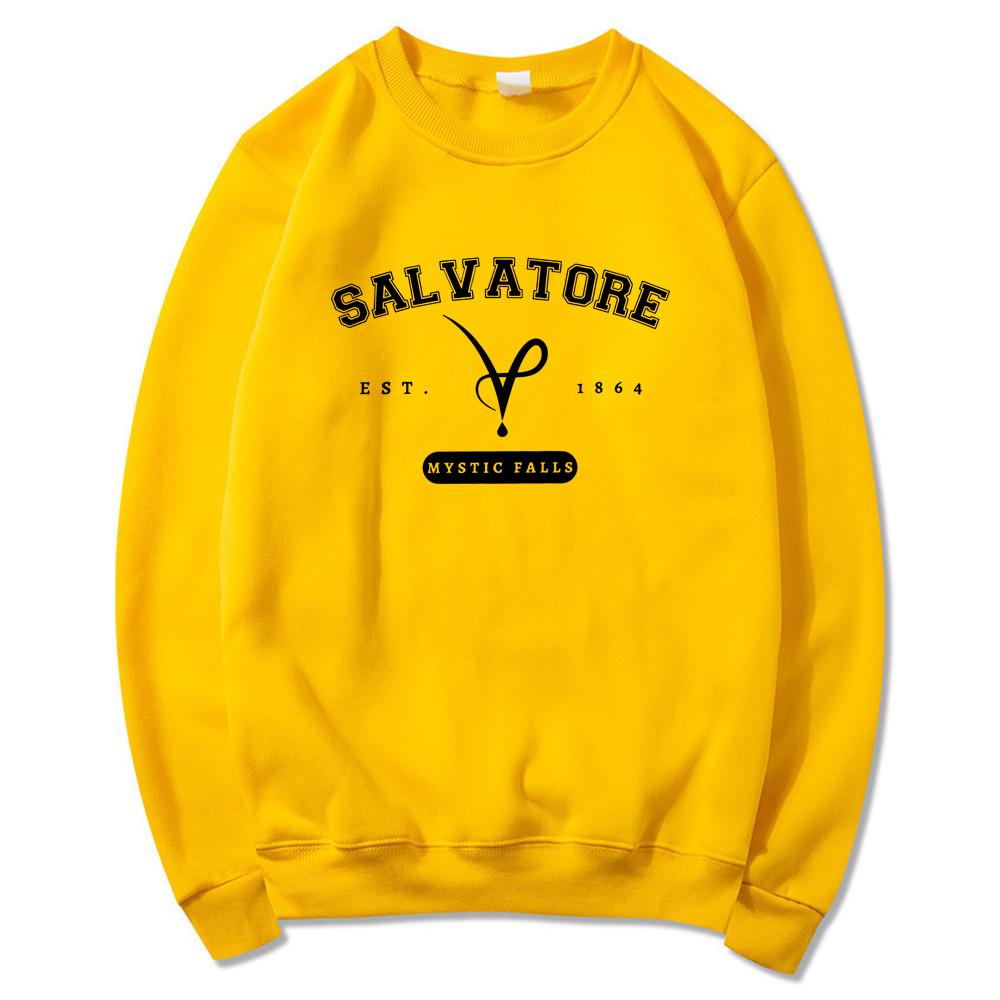Mystic Falls Virginia Sweatshirt Salvatore Pullover Tv Show Vampire Diares Jumper Retro Salvatore Brothers Crewneck Sweatshirts