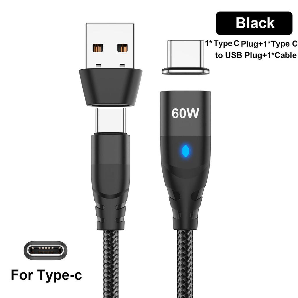 60W Magnetic Cable Fast Charging USB C To TypeC Micro Magnetic Data Cord For Samsung Magnet Charger Wire USB A Adapter