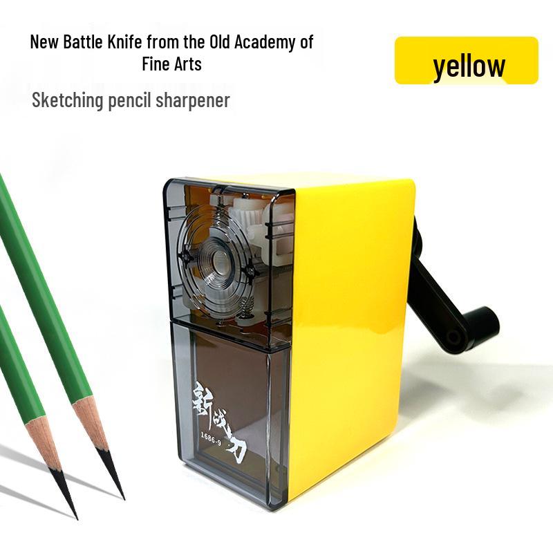 American Academy Hand-Cranked Pencil Sharpener for Sketch & Charcoal Pencils – Long Core & Special Automatic Sharpening