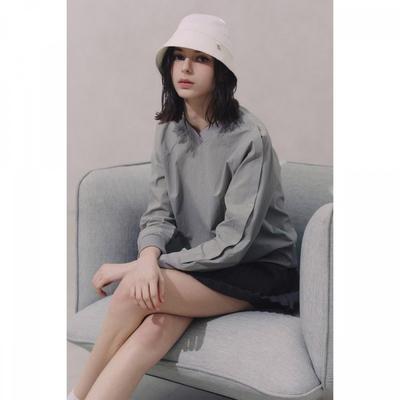 Woven Sweatshirt With Side Slits Khaki