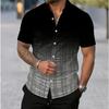 Men's Simple Pattern  3D Print Shirt Button Up Shirt Casual Shirt Summer Shirt Short Sleeve Daily Vacation Clothing
