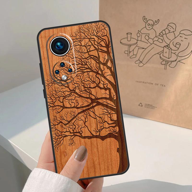 Tree Flower Bamboo Wood For Honor Magic 8 5 6 7 Pro Case For Honor 400 200 Lite 50 70 90 X8c X8b X9a X9b X9c X9d Win