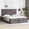 Cadre de lit avec matelas - Maison Exclusive - Similicuir gris - 180x200 cm - Rangement ottoman