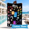 Custom Name Happy Anniversary Island Beach Towel Microfiber Beach Towel, Lightweight and Quick-Dry, for Summer Travel, Swimming Pool Gift