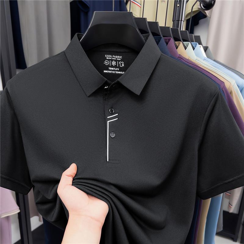 Summer Short Sleeve Lapel Collar Polo Shirt Business Casual Top Printed Fashion Versatile