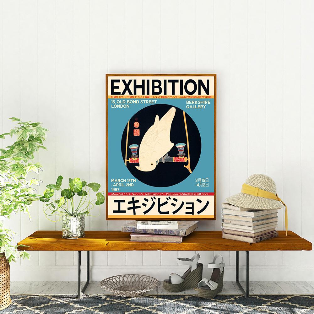 Japanese Canvas Print London 1967 Unique Exhibition Poster Art Week Nouveau Painting Wall Decor For Living Room Home Decoration