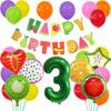 Summer Fruit Theme Birthday Party Decoration Fruit Aluminum Film Balloon Hawaii Happy Birthday Flag Set