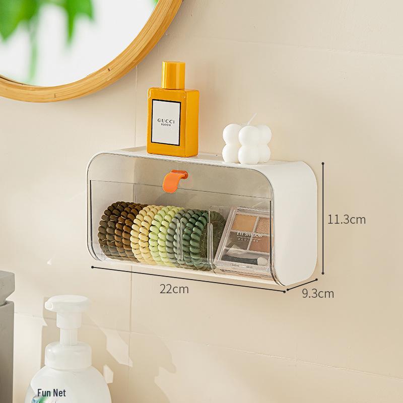 Wall-Mounted Divided Plastic Storage Box for Home and Dormitory Essentials