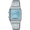 Women's Analog Quartz Watch, Stainless Steel Strap, AQ-230A-2A1MQYES, Silver