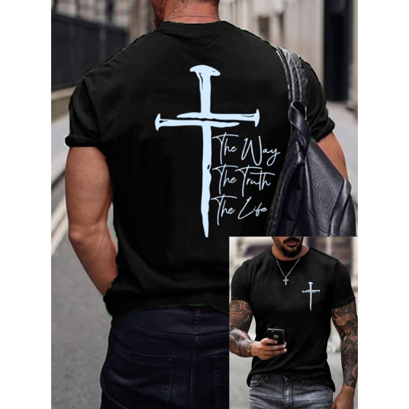 2026 Mens Faith Print T Shirt Summer Holiday Short Sleeve TShirts Casual Tops Tees New