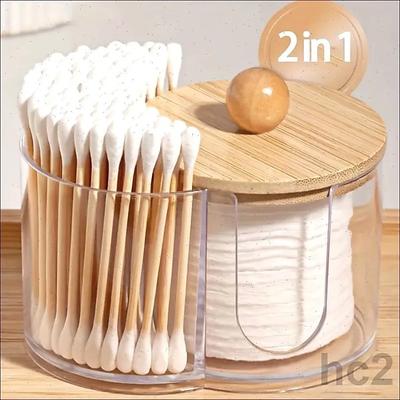Zwei-in-Eins-Wattestäbchenbox: Aufbewahrungsbox für Make-up-Entferner-Wattestäbchen und Kosmetik-Wattestäbchen für den Schreibtisch