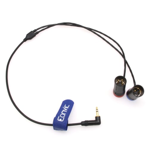Eonvic 3.5mm Right-Angle TRS To Double Low-Profile XLR 3-Pin Male Y Cable for Rode Wireless GO II Dual-Channel Wireless Microphone Receiver with Recor